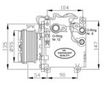 FC0950 A/C Compressor 461487 AKC200A205 MITSUBISHI GALANT Mk V 1996-